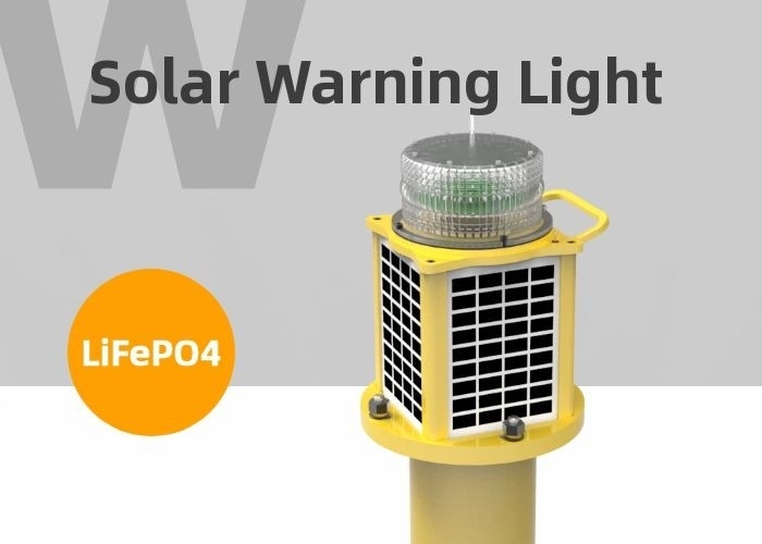 6-7KM Sicht Marine Warning Light Number 4 blinkende rote Solar-LED-Navigations-Laternen
